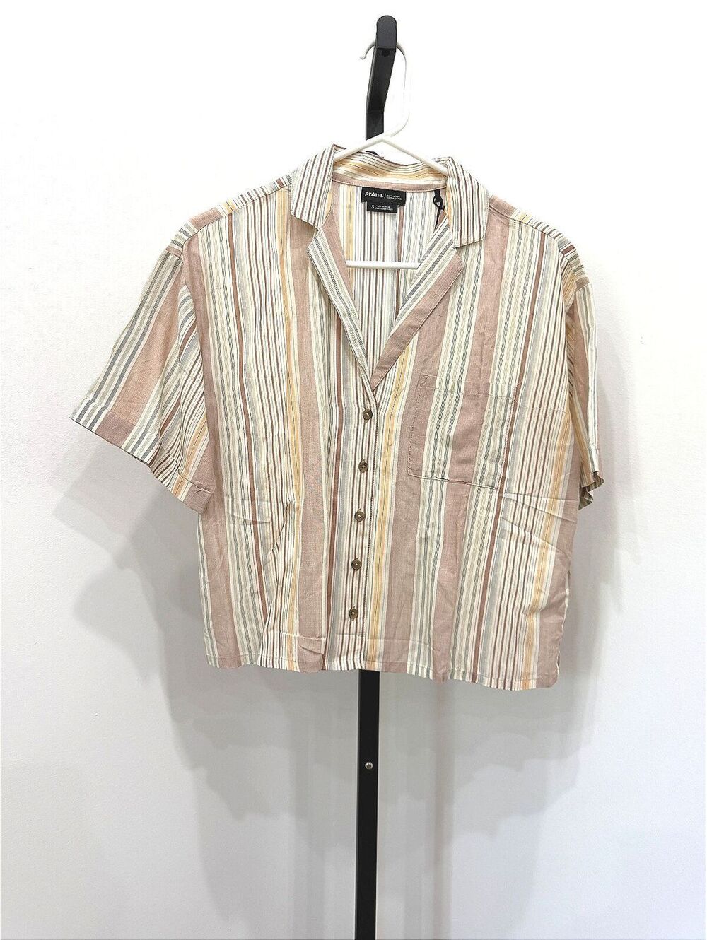 prAna Iguala Clay Stripe Button-Up Top, Women's Small
